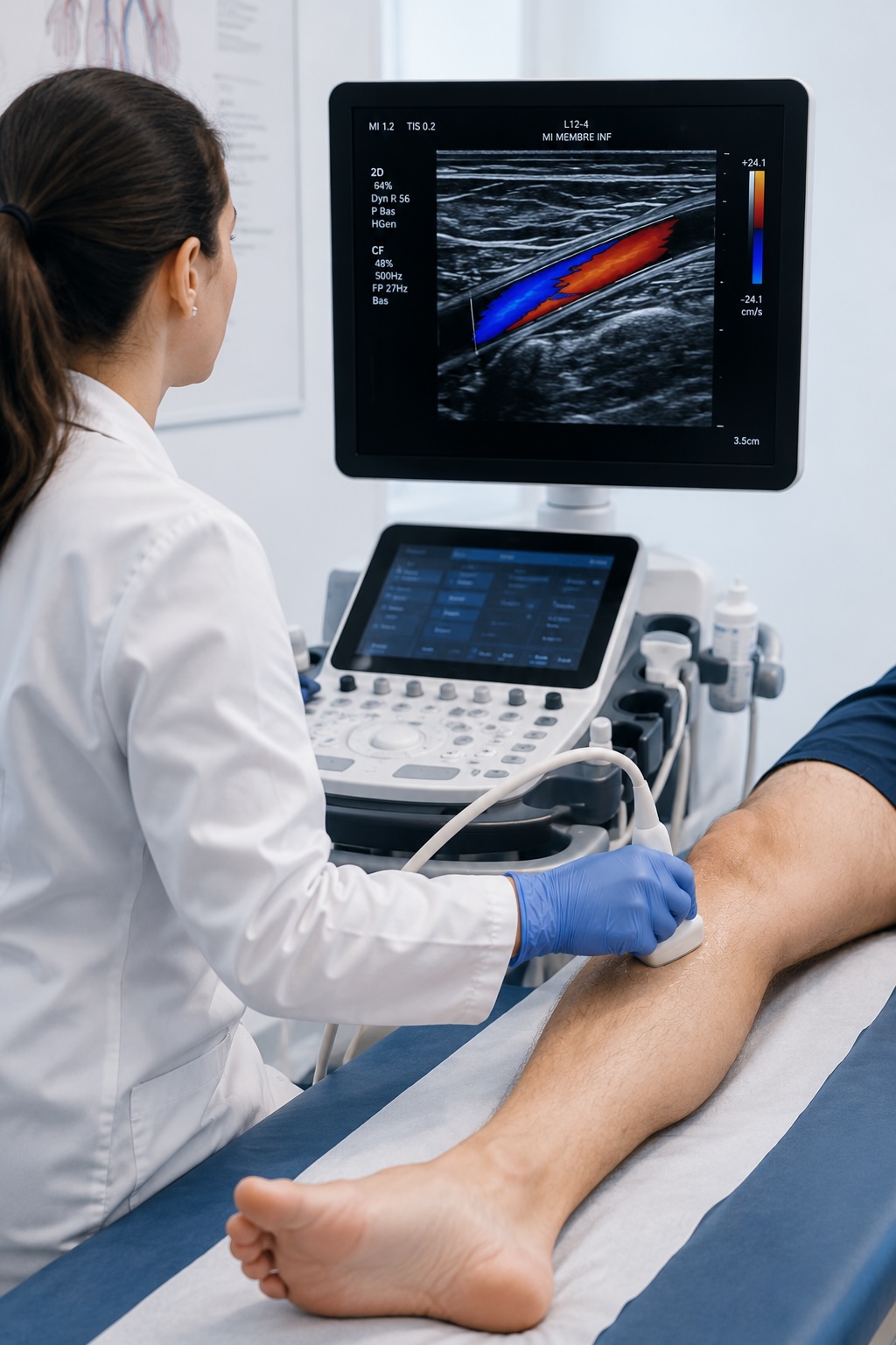 Réalisation d’un écho-Doppler vasculaire au cabinet